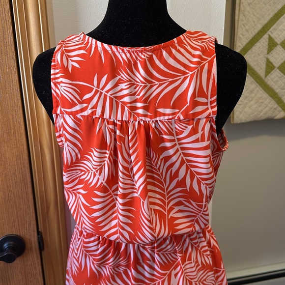 41 Hawthorn Orange and White Leaf Print Dress - Picture 6 of 9
